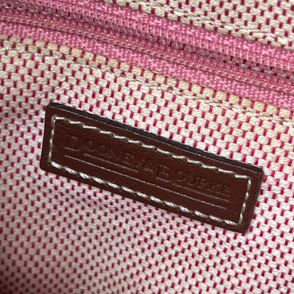 Dooney‎ & Bourke DB Signature Jacquard Shoulder Bag Brown Tan Leather Trim Hook - Picture 2 of 10